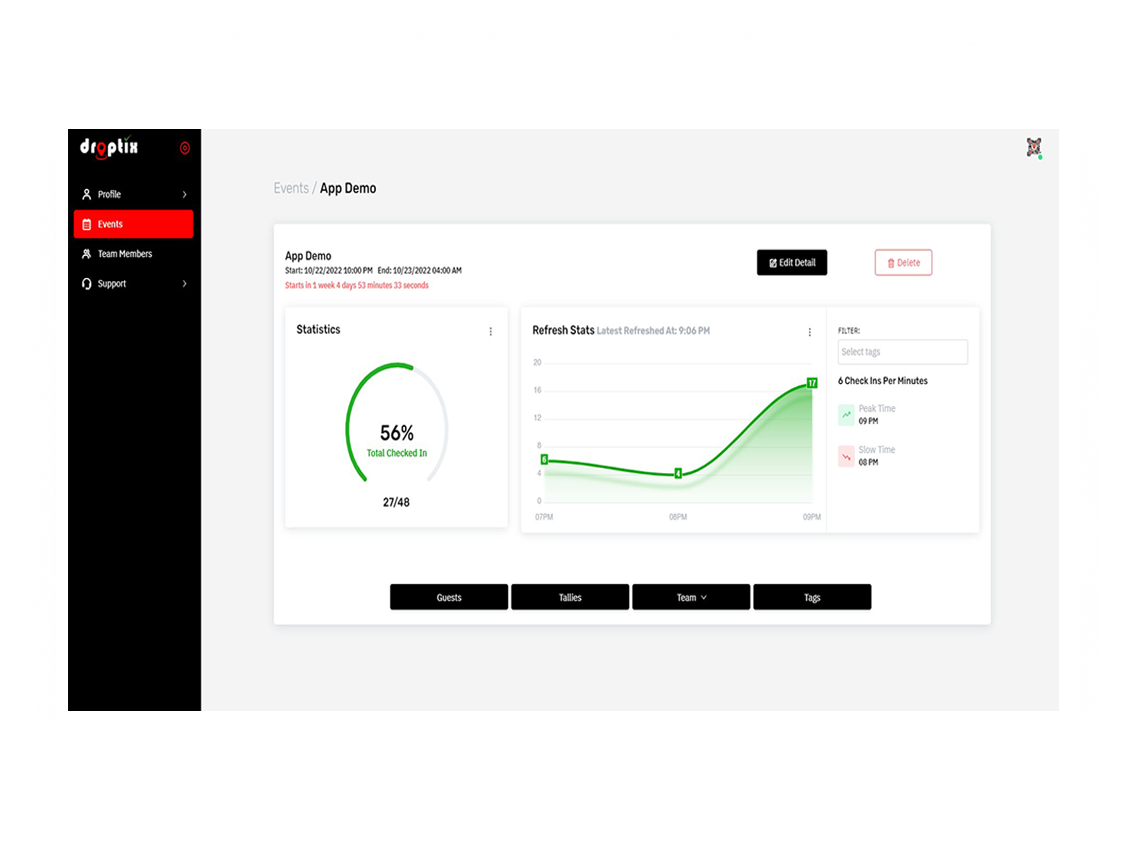 DropTix Dashboard